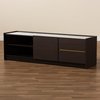 Baxton Studio Walker Modern and Contemporary Dark Brown and Gold Finished Wood TV Stand with Faux Marble Top 189-11617-ZORO